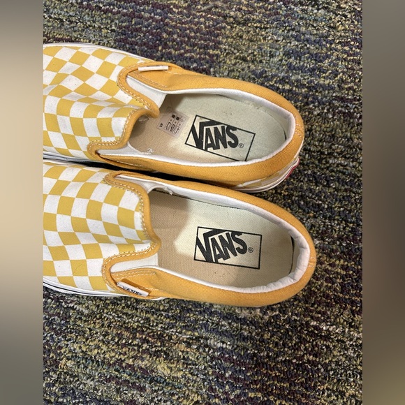 Vans checkered slip on yellow women’s 7 men’s 5.5 - Picture 2 of 5